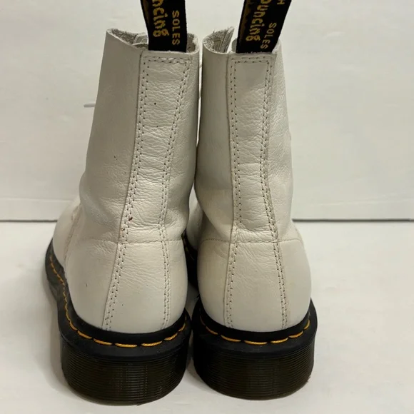 Dr. Martens White Virginia Leather 1460 Pascal Lace Up Combat Boots 8 - Picture 7 of 11